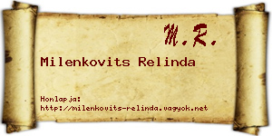 Milenkovits Relinda névjegykártya